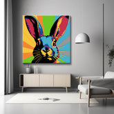 Rabbit face in pop art style - painting by numbers